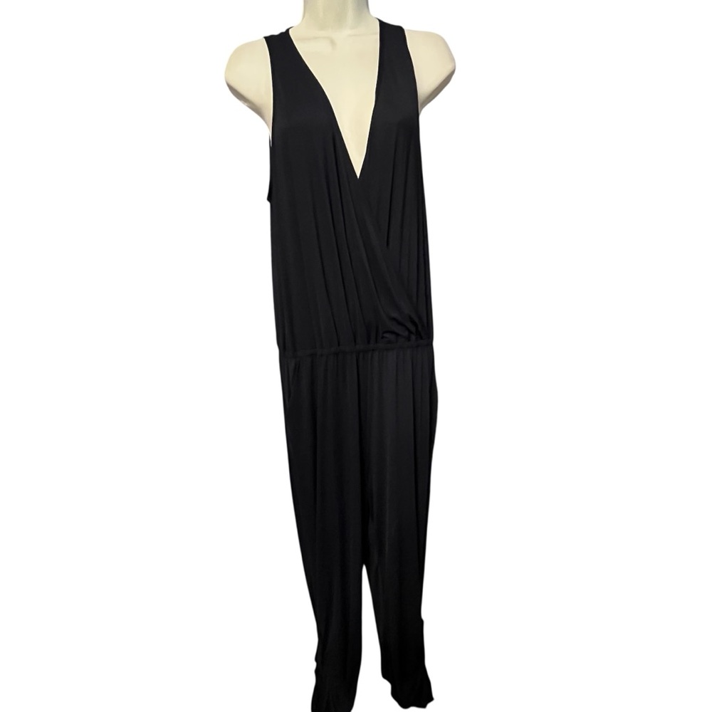 Carmen Marc Volvo Swim size XL black Jumpsuit optional button at hem NWT